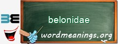 WordMeaning blackboard for belonidae